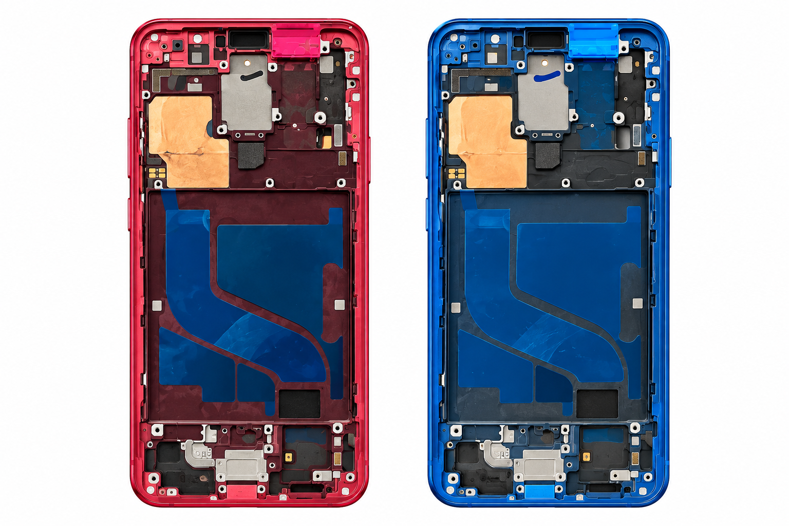 Compatible Replacement for Tecno Spark K20 Middle Frame – Red & Blue
